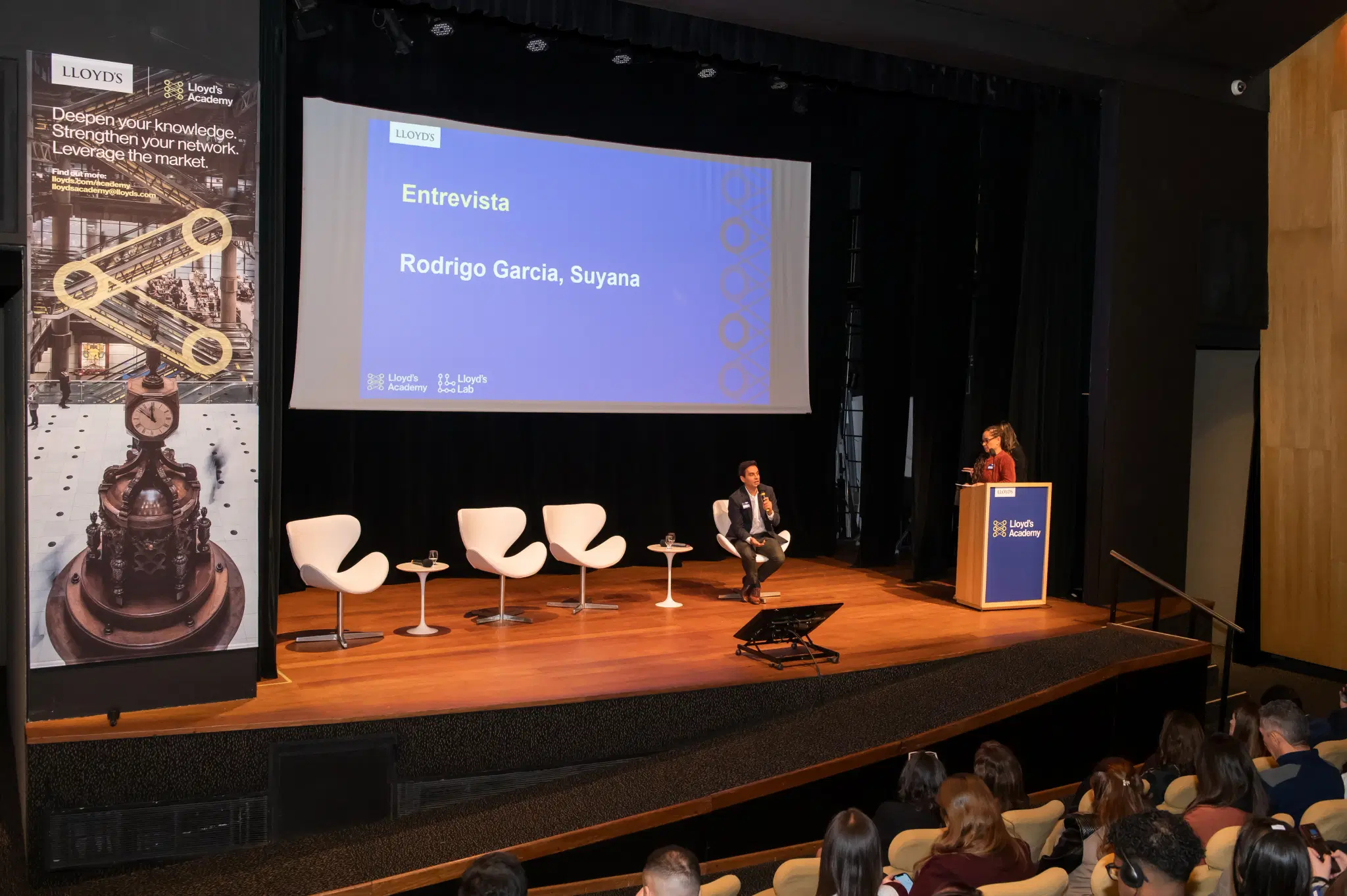 Suyana presents at the Lloyd's Bootcamp in Sao Paulo, Brazil