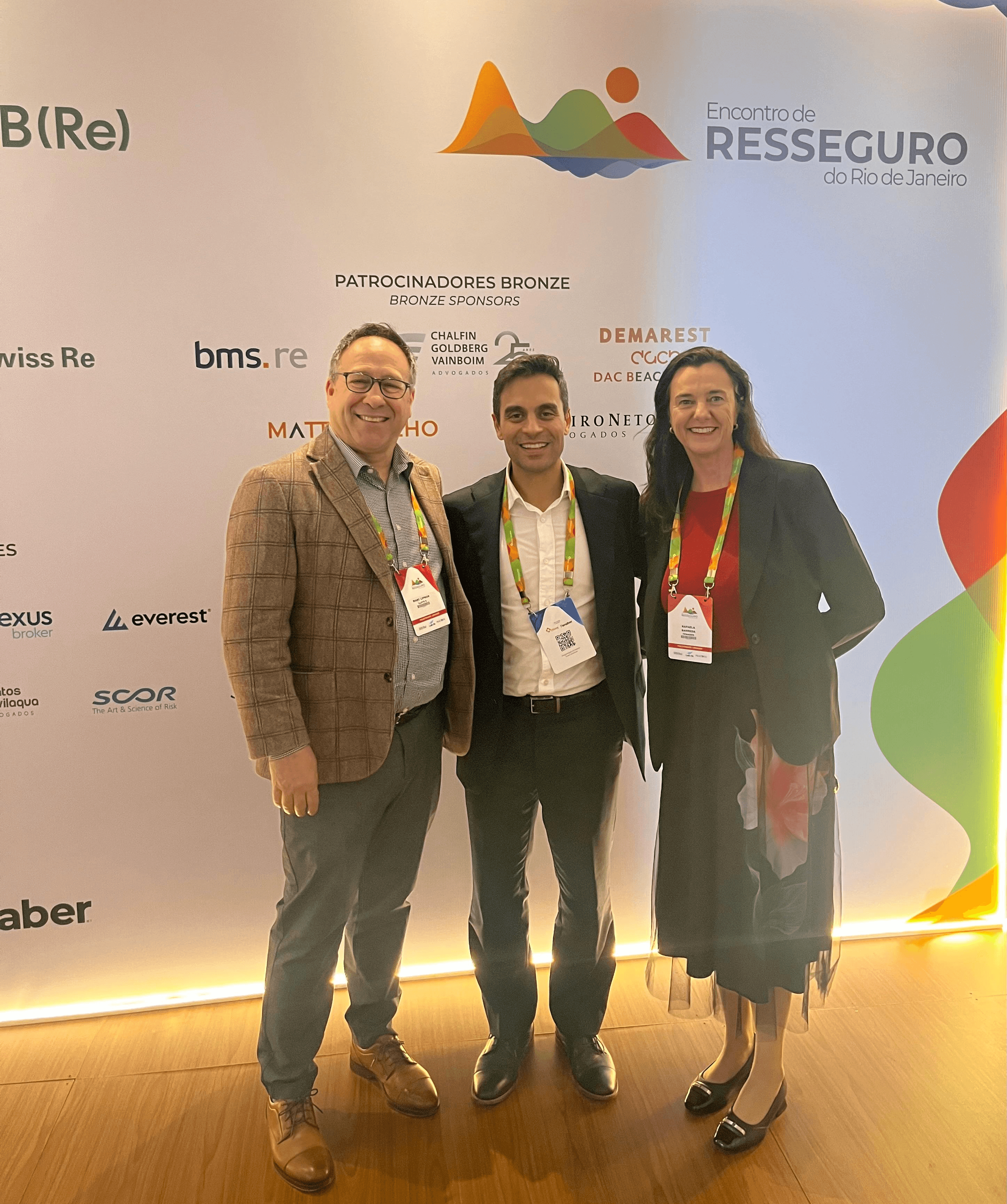 Marc Lipman, Rodrigo García, and Rafaela Barreda at Rio Reinsurance Week