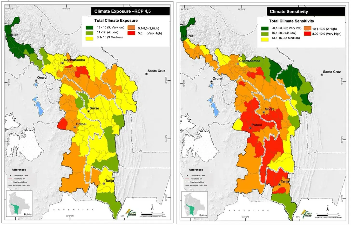 Map of Valles Region in Bolivia